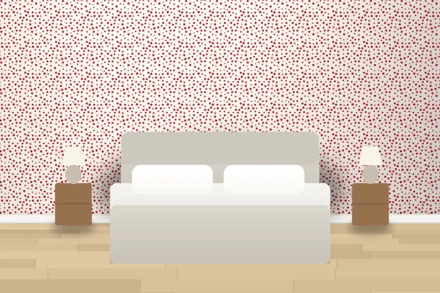 Vaughan Ditsy Floral Wallpaper in Pillar Box