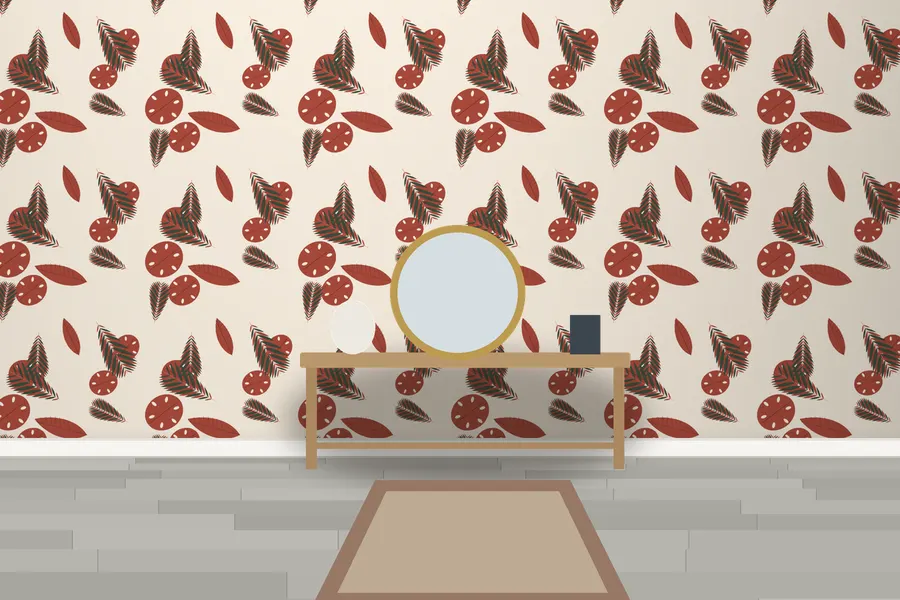 Dacre Banana Leaf Wallpaper in Brick & Bone