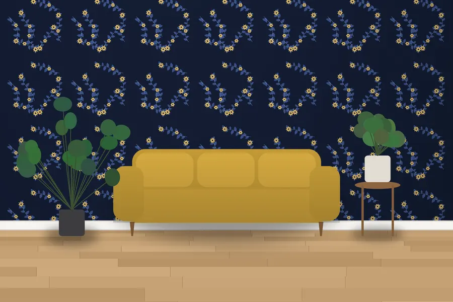 Wickham Hedgerow Wallpaper in a room