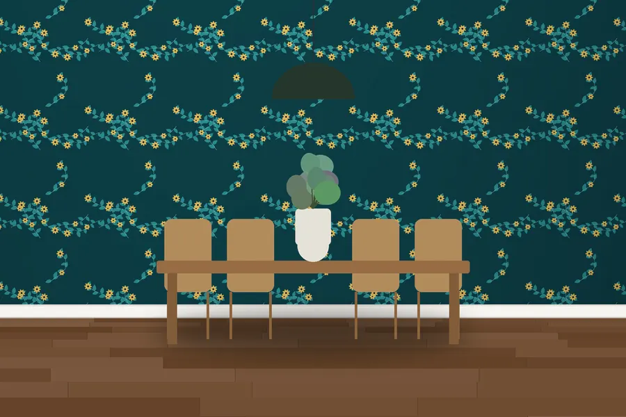 Wyndham Garden Tapestry Wallpaper in a room