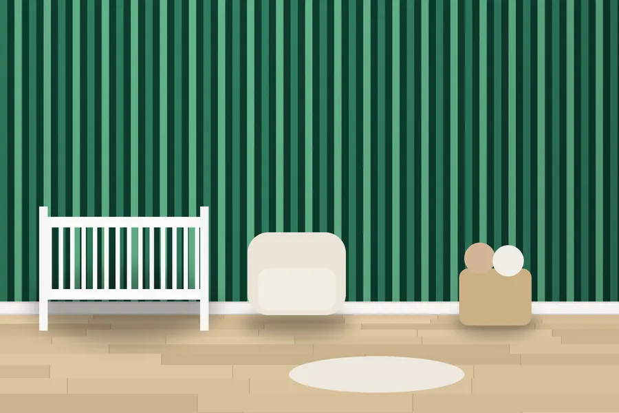 Hendry Candy Stripe Wallpaper in a room