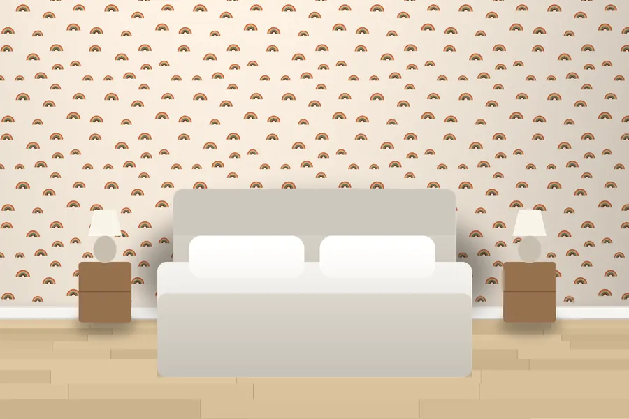 Haywood Little Rainbows Wallpaper in a room