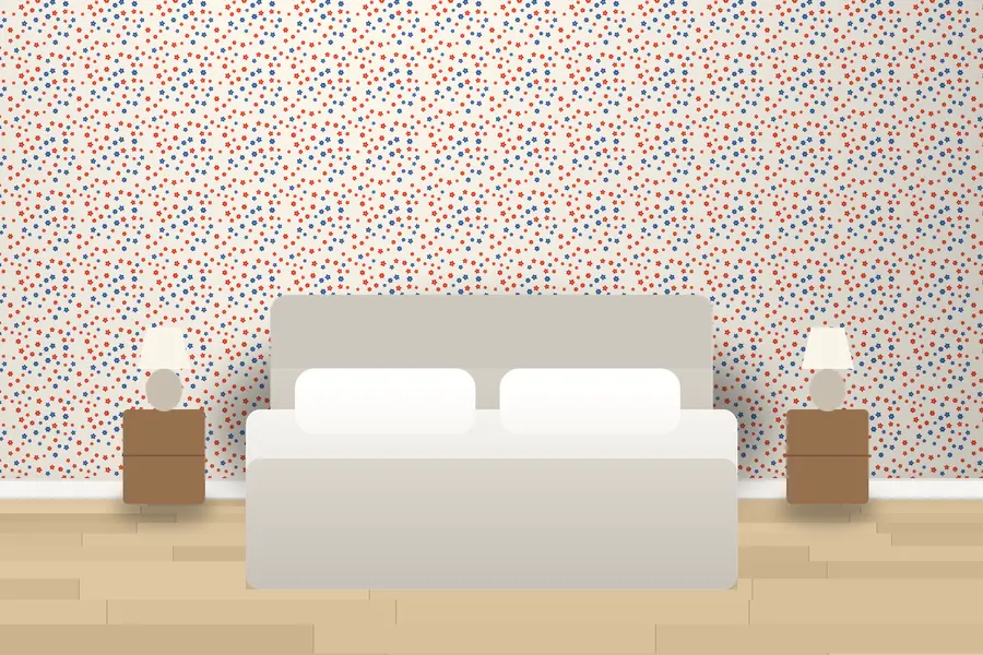 Pryor Ditsy Floral Wallpaper in Bauhaus Primary