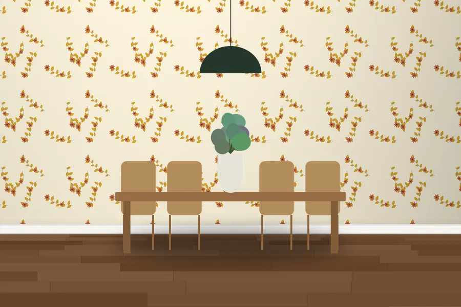 Spencer Woodland Vine Wallpaper in a room