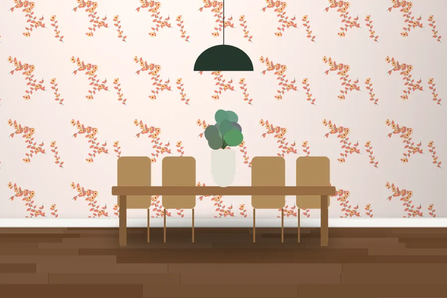 Galloway Briar Rose Wallpaper in a room