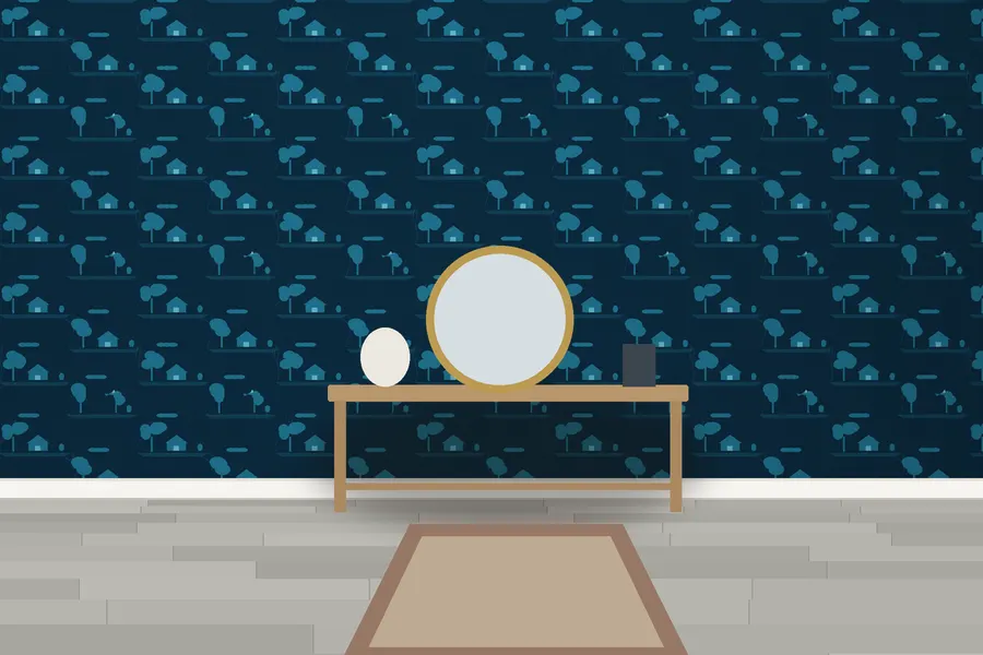 Gilbert Pastoral Toile Wallpaper in a room
