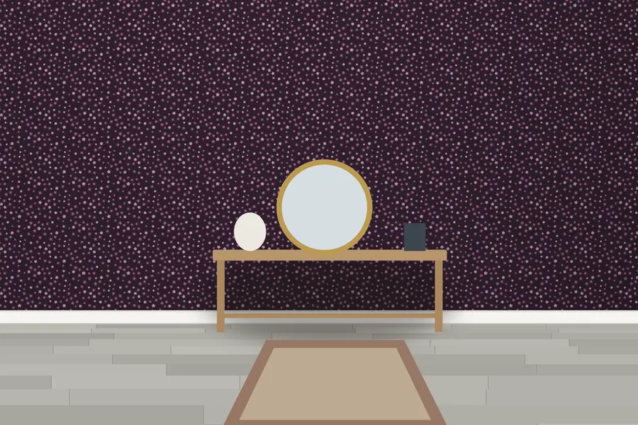 Bowen Ditsy Floral Wallpaper in a room