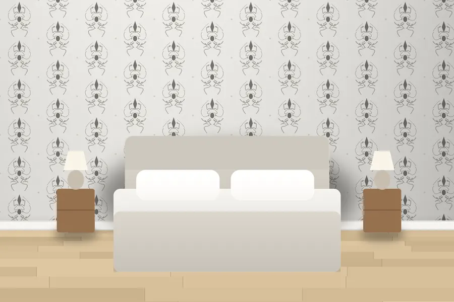 Kendal Baroque Damask Wallpaper in a room