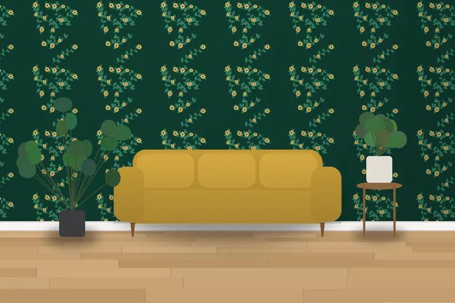 Holloway Briar Rose Wallpaper in a room