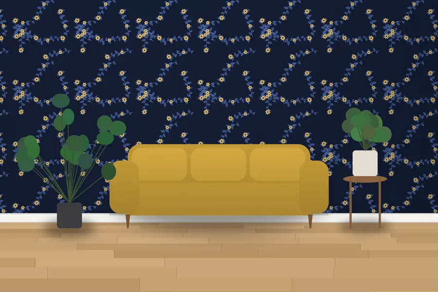 Sutton Woodland Vine Wallpaper in a room