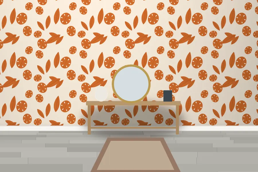Aubrey Jungle Leaf Wallpaper in a room