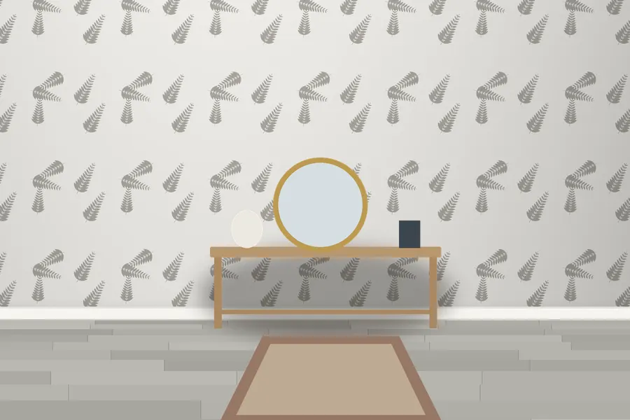 Morley Fern Wallpaper in a room