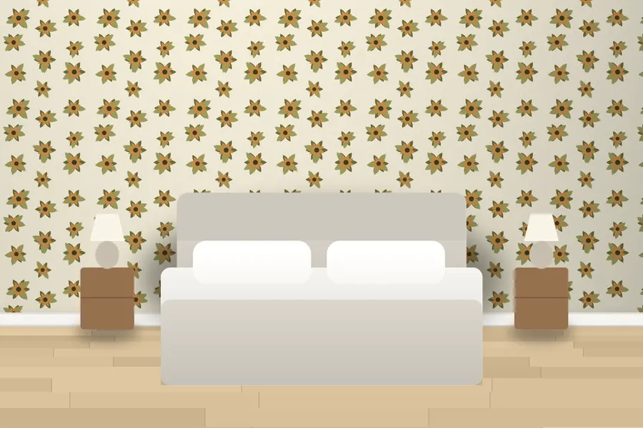 Tulip Rosette Floral Wallpaper in Olive Grove