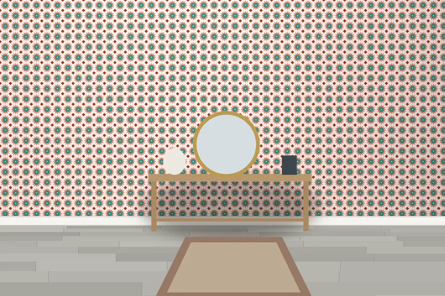 Otley Riad Tile Wallpaper in a room