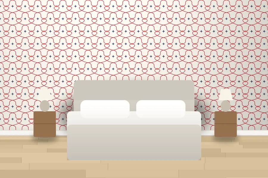Wilder Ogee Trellis Wallpaper in a room