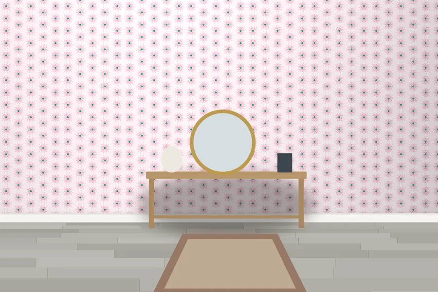 Zara Sunburst Wallpaper in a room