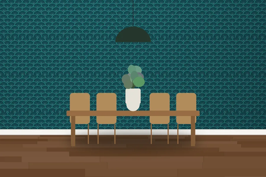 Tulip Deco Fan Wallpaper in a room