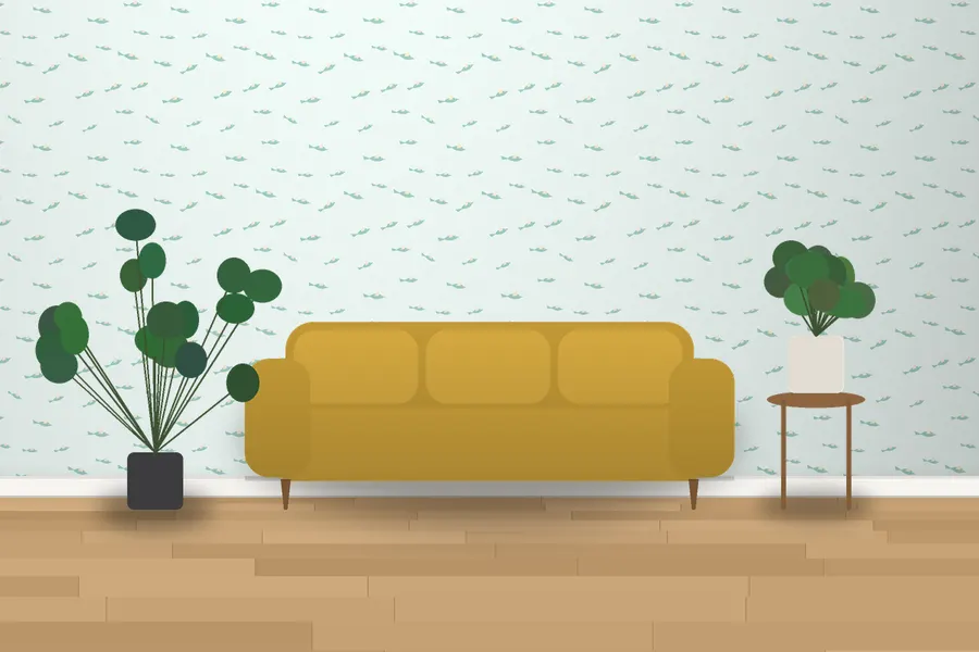 Holloway Flock of Birds Wallpaper in a room