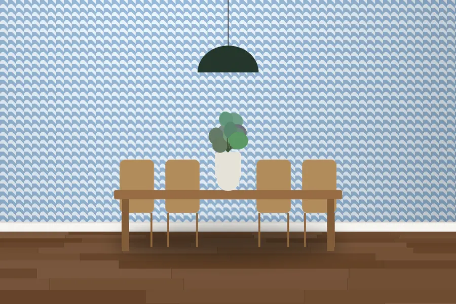 Lorimer Dogtooth Wallpaper in a room
