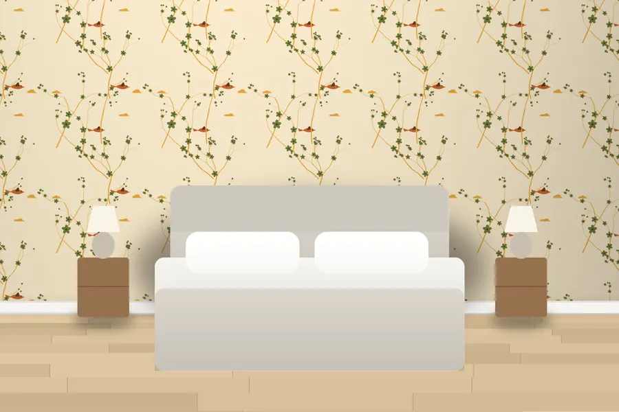 Sowerby Garden Birds Wallpaper in a room