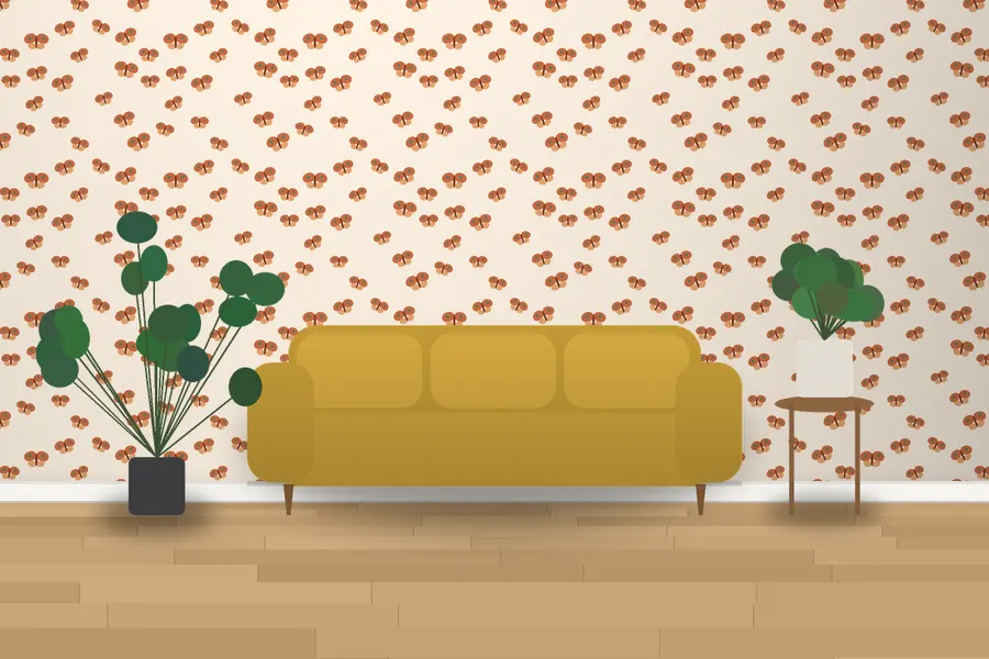 Hartley Butterfly Wallpaper in a room