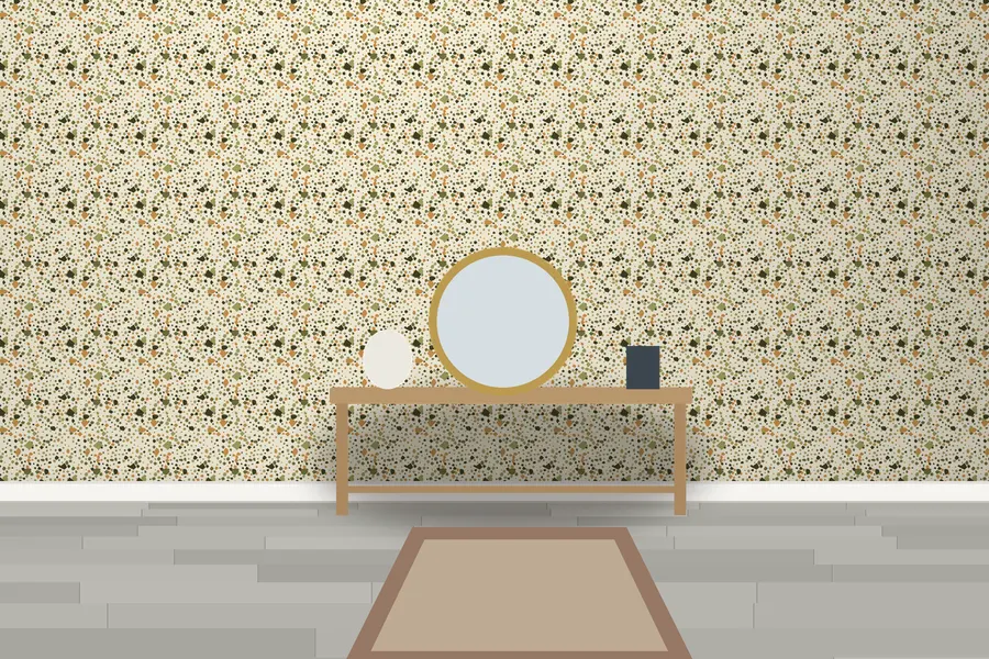 Ickworth Terrazzo Wallpaper in a room