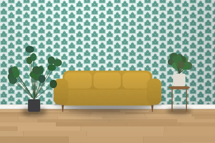 Norwood Ziggurat Wallpaper in a room