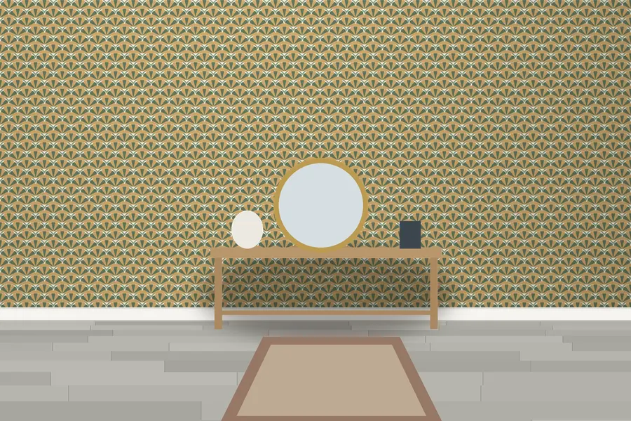 Lovell Scallop Shell Wallpaper in a room