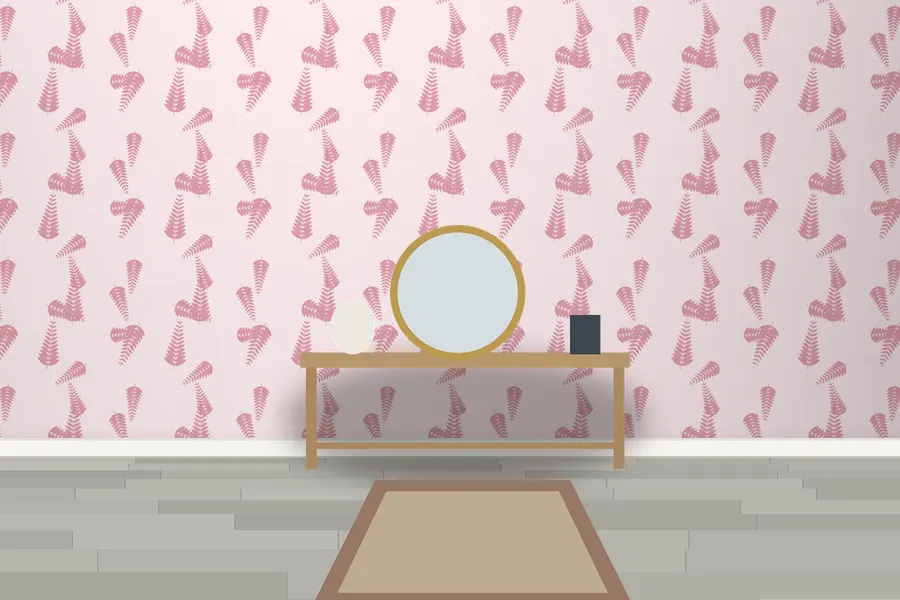 Emberly Fern Wallpaper in a room