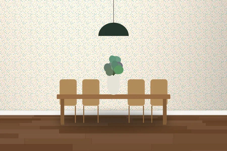 Delphine Confetti Wallpaper in a room