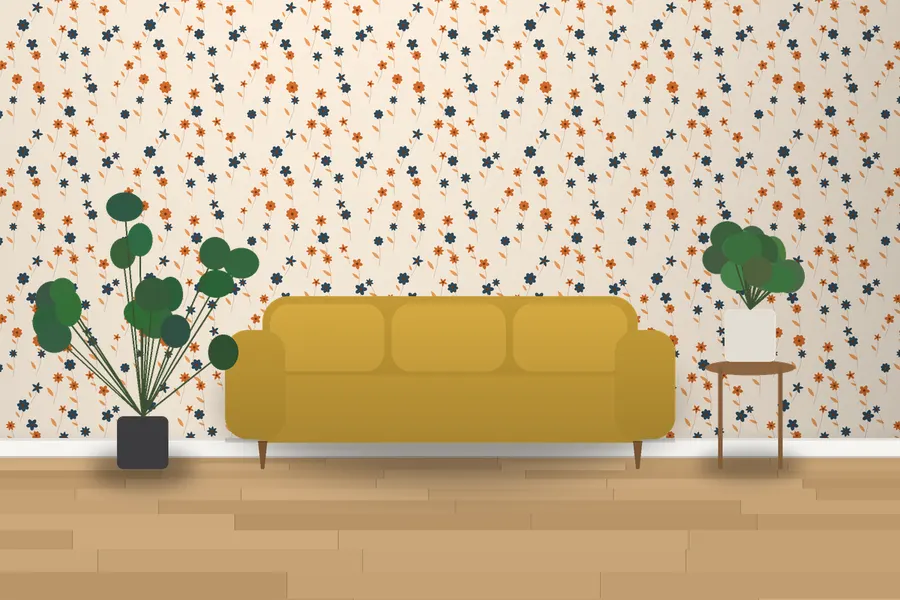 Rossiter Wild Meadow Wallpaper in a room