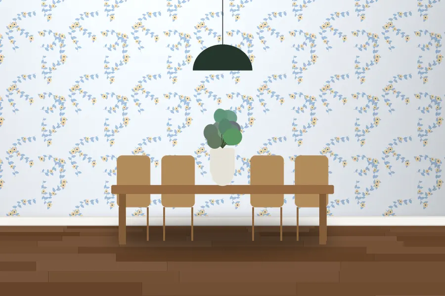 Hadley Briar Rose Wallpaper in a room