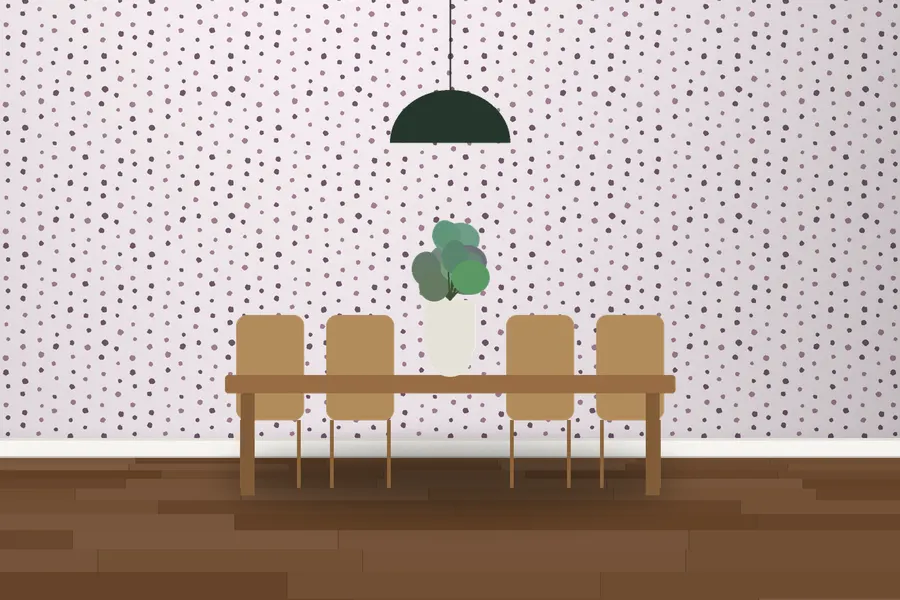 Rowan Painted Spot Wallpaper in a room