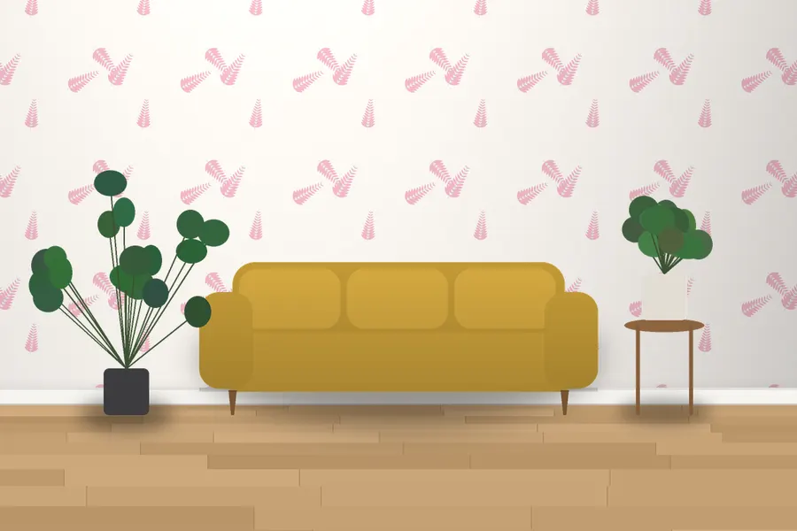 Hudson Fern Wallpaper in a room