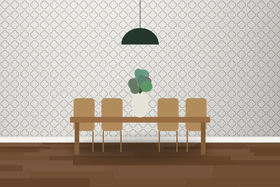 Marlow Quatrefoil Wallpaper in a room