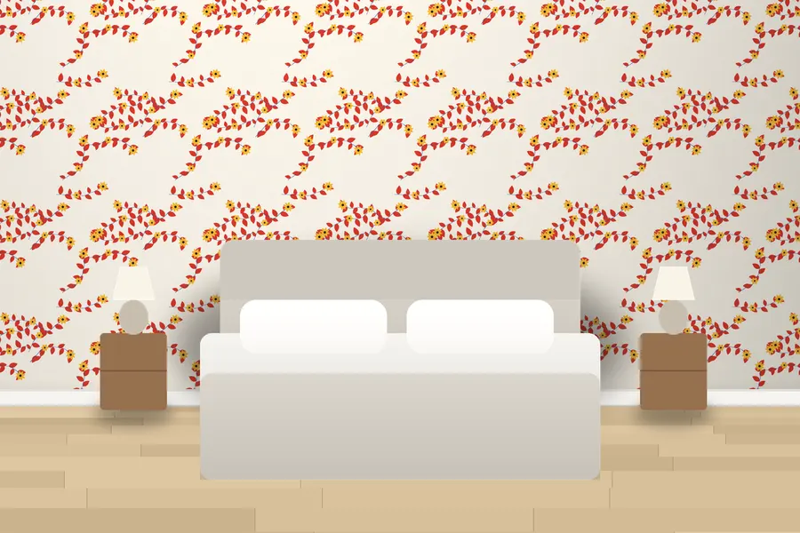 Burbage Hedgerow Wallpaper in a room