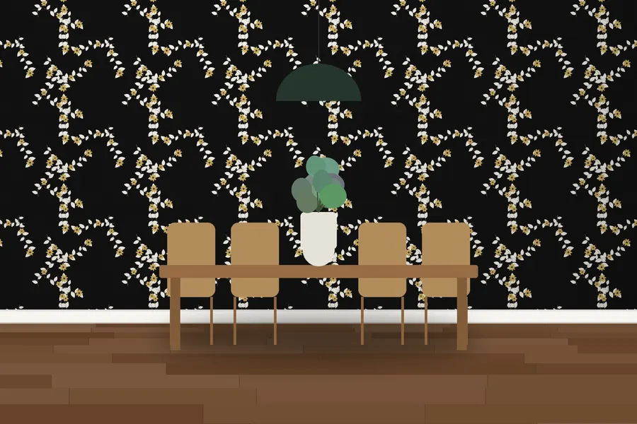 Hazel Garden Tapestry Wallpaper in a room