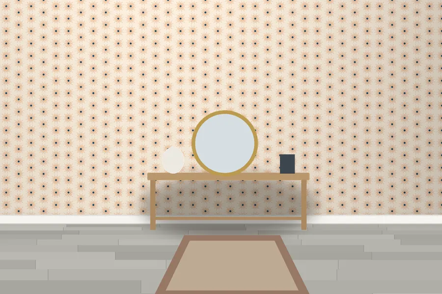Hepworth Sunburst Wallpaper in a room