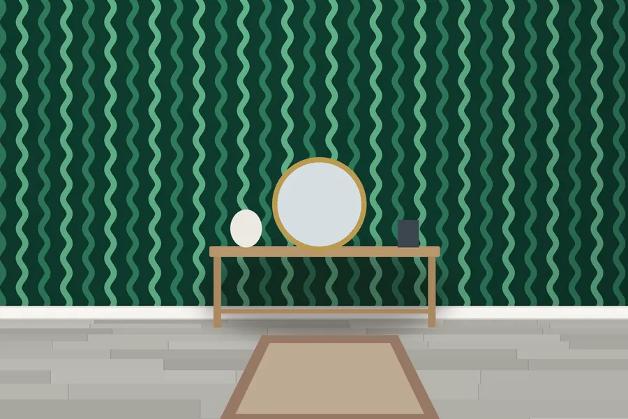 Nolan Wiggle Stripe Wallpaper in a room