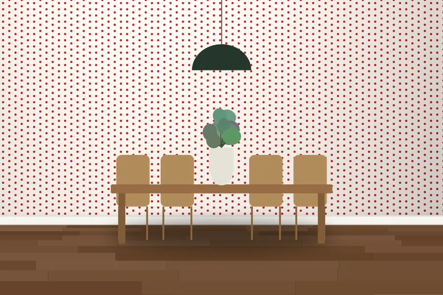 Dexter Polka Dot Wallpaper in a room