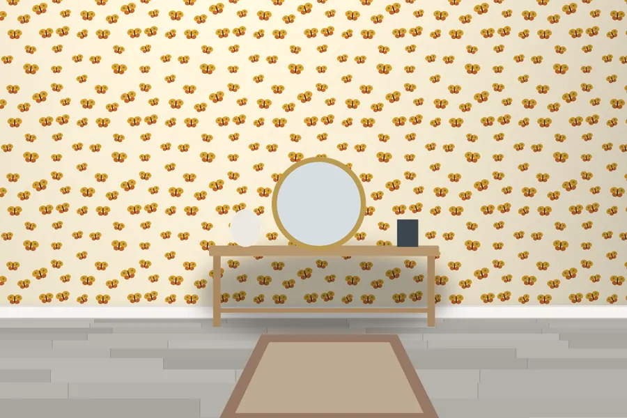 Brigham Butterfly Wallpaper in Saffron Spice