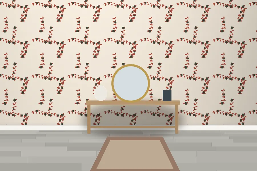 Honeywell Garden Tapestry Wallpaper in a room