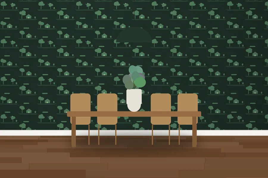 Birchall Country Scene Wallpaper in a room