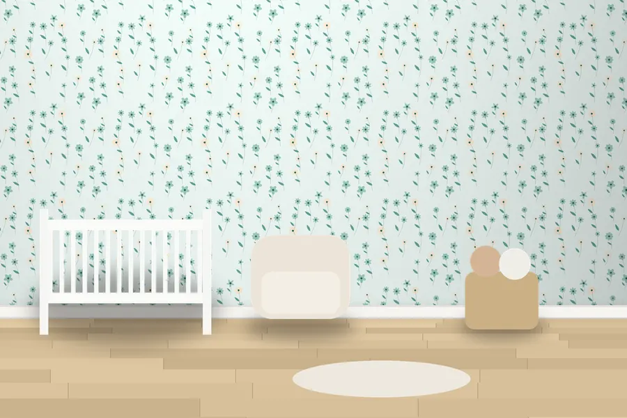 Bowen Wild Meadow Wallpaper in a room