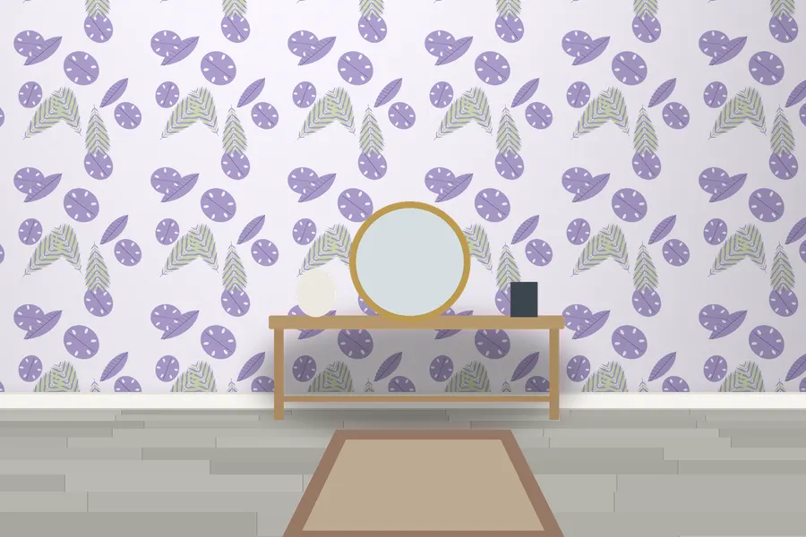 Brindle Jungle Leaf Wallpaper in a room