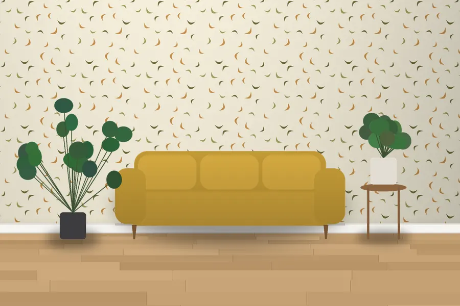 Mitford Boomerang Wallpaper in a room