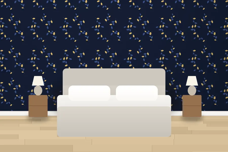 Hurst Leaf Sprig Wallpaper in a room