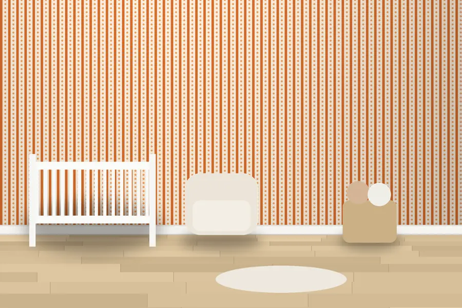 Ellery Dot Stripe Wallpaper in a room