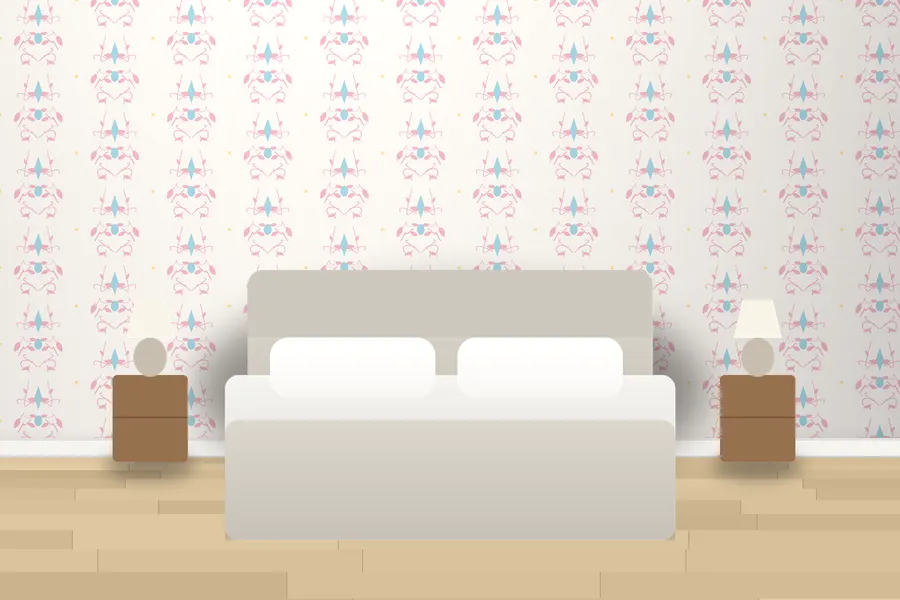 Cedric Baroque Damask Wallpaper in a room