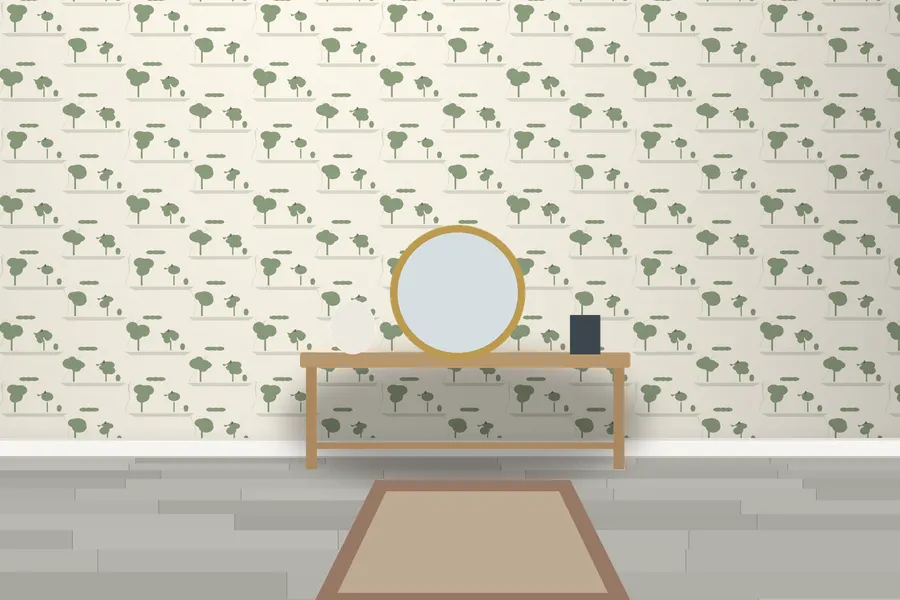Ellery Garden Toile Wallpaper in Sage & Cream